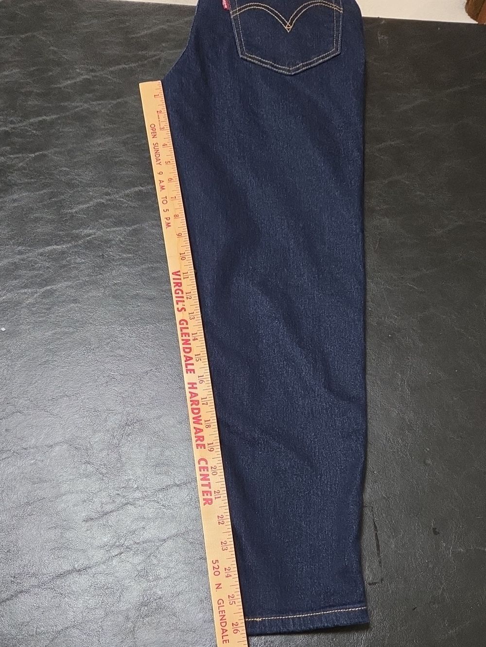 Levis Boyfriend Jeans Size 27 Dark Wash Denim Slouchy Relaxed Fit - Picture 9 of 10